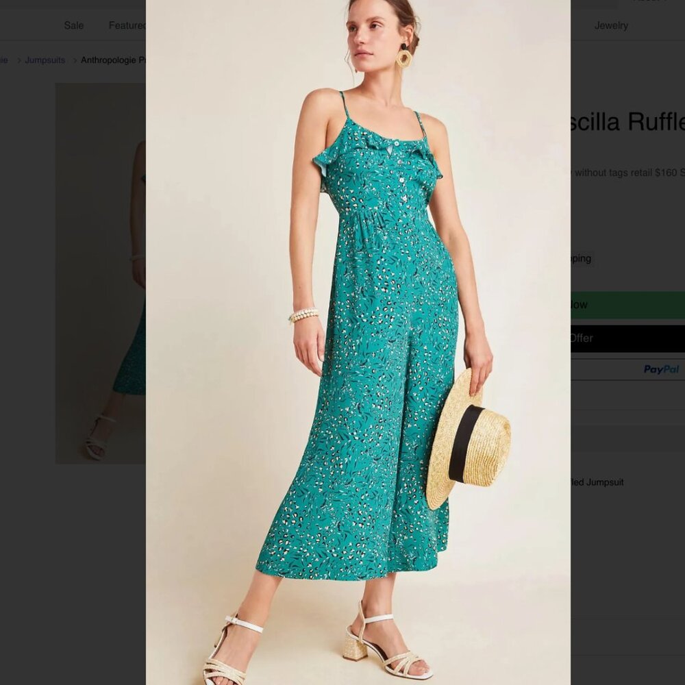 Anthropologie Priscilla Ruffled Jumpsuit